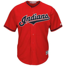 Load image into Gallery viewer, Francisco Lindor Cleveland Indians Majestic Alternate 2019 Cool Base Player Jersey – Scarlet/White